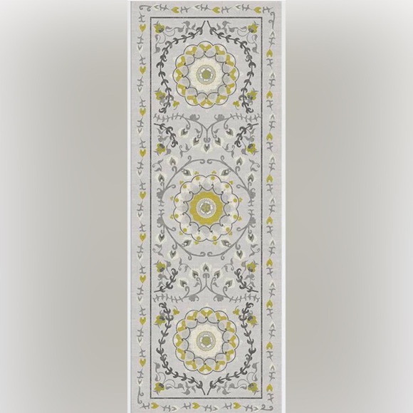 Ruggable Suzani Yellow Gray and Yellow Patterned Hallway Runner Rug 2.5x7 - Picture 1 of 3